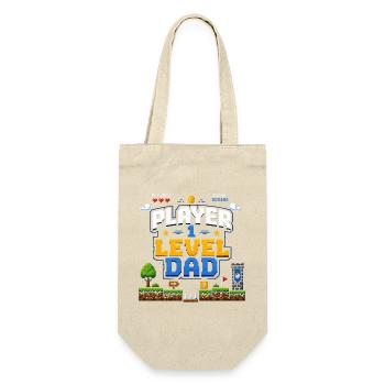 Pixellevel Vater: Retro Spielwelt - Geschenkbeutel für Flaschen - Natur - Vorne
