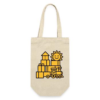 Building Blocks Railway Toys - Gift Bag for Bottles - nature - Front