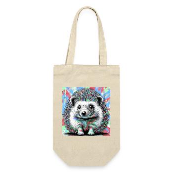 Igel - Geschenkbeutel für Flaschen - Natur - Vorne