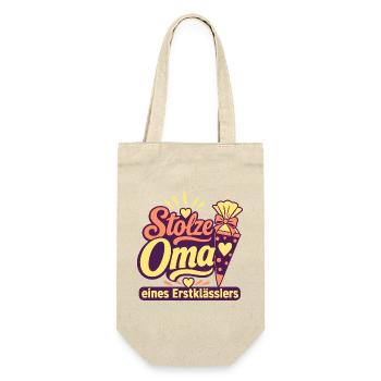 Stolze Oma eines Erstklässlers, 1. Klasse Einschul - Gift Bag for Bottles - nature - Front