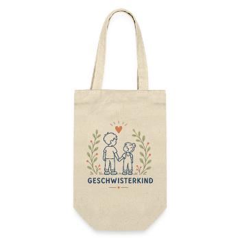 Geschwisterkind Geschwister Liebe - Geschenkbeutel für Flaschen - Natur - Vorne