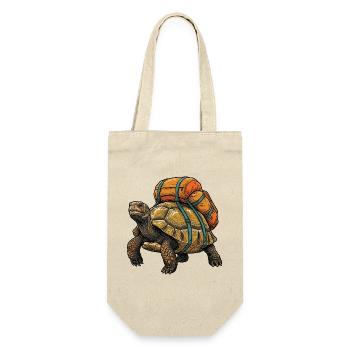 Wanderschildkröte – Outdoor-Abenteuer - Geschenkbeutel für Flaschen - Natur - Vorne