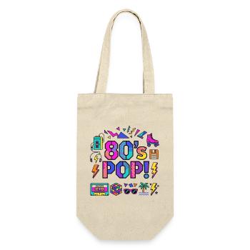 80er-Jahre-Neon-Pop-Vibe - Geschenkbeutel für Flaschen - Natur - Vorne