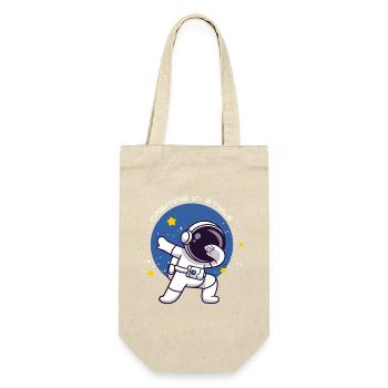 Orbiting In Style Astronaut Dabbing Geschenk - Geschenkbeutel für Flaschen - Natur - Vorne