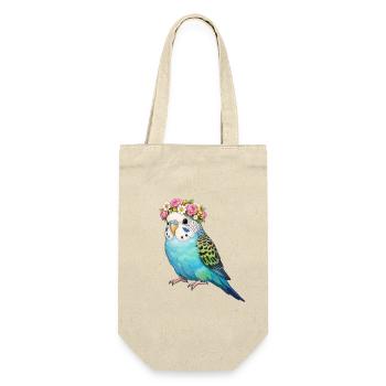 Wellensittich - Geschenkbeutel für Flaschen - Natur - Vorne