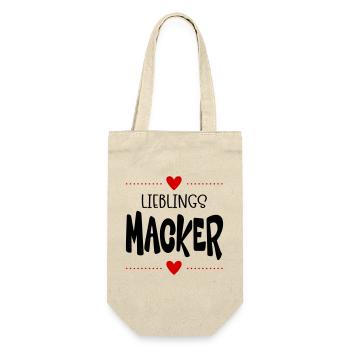 Macker Liebling - Geschenkbeutel für Flaschen - Natur - Vorne