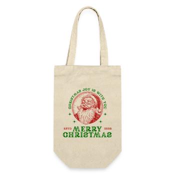 Merry Christmas Santa Retro Christmas Gift - Gift Bag for Bottles - nature - Front