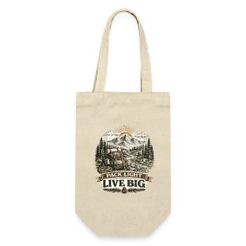 Pack Light Live Big | Hiking Design - Geschenkbeutel für Flaschen - Natur - Vorne