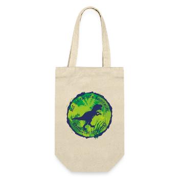 Dino Adventure Finally School T-Rex – Schoolchild - Gift Bag for Bottles - nature - Front