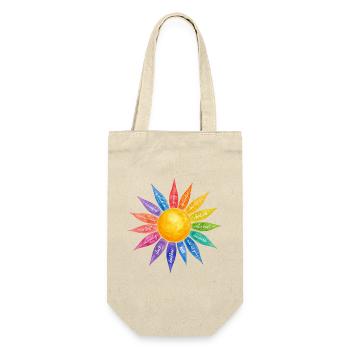 Achtsamkeit ich bin genung - Geschenkbeutel für Flaschen - Natur - Vorne