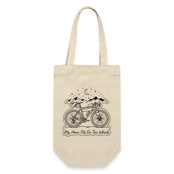 Gravel-Bike – mein Zuhause passt auf zwei Rädern - Geschenkbeutel für Flaschen - Natur - Vorne