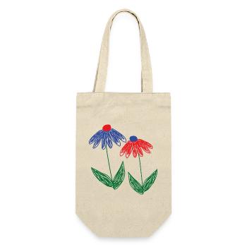 Flowers Blue Red - Gift Bag for Bottles - nature - Front