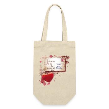 Pariser Postkarte Danke an Freunde - Geschenkbeutel für Flaschen - Natur - Vorne