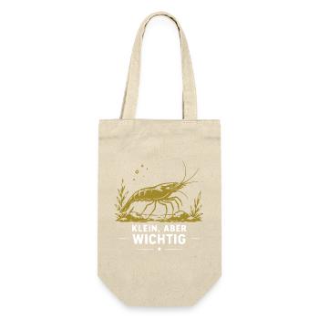 Goldene Garnele mit Botschaft - Geschenkbeutel für Flaschen - Natur - Vorne