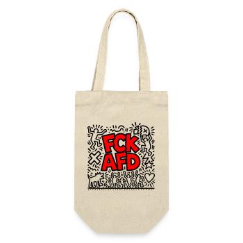 FCK AFD - Geschenkbeutel für Flaschen - Natur - Vorne