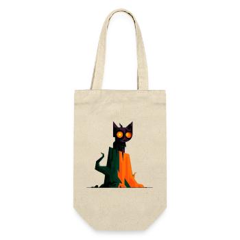 Spooky Geometry Cat - Geschenkbeutel für Flaschen - Natur - Vorne