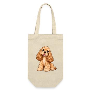 American Cocker Spaniel Kawaii Style – Süßer Hund - Geschenkbeutel für Flaschen - Natur - Vorne