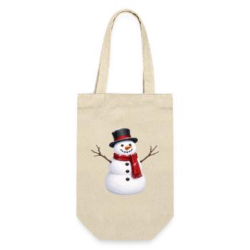 Schneemann - Geschenkbeutel für Flaschen - Natur - Vorne