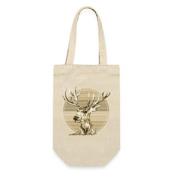 Hirsch - Geschenkbeutel für Flaschen - Natur - Vorne