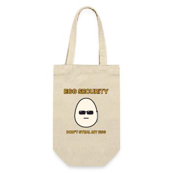 Egg Security – Ei Bodyguard lustiger Spruch - Geschenkbeutel für Flaschen - Natur - Vorne