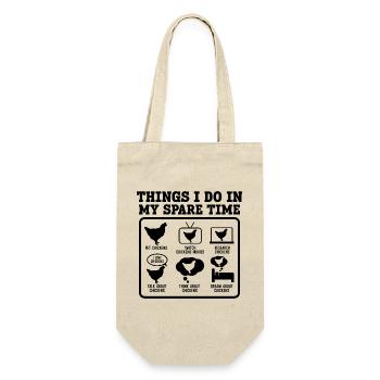Huhn Humor Freizeit - Geschenkbeutel für Flaschen - Natur - Vorne