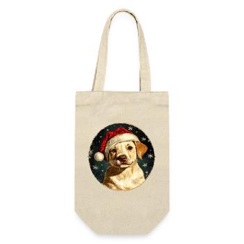 Border Collie Weihnachten - Geschenkbeutel für Flaschen - Natur - Vorne