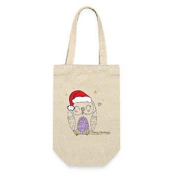 Merry Christmas - Geschenkbeutel für Flaschen - Natur - Vorne