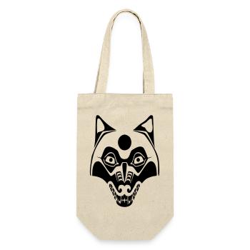 wolf - maske mond - Geschenkbeutel für Flaschen - Natur - Vorne