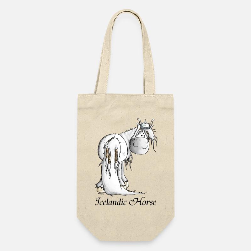 Wilder Wikinger Isländer - Pferd - Geschenkbeutel für Flaschen - Natur