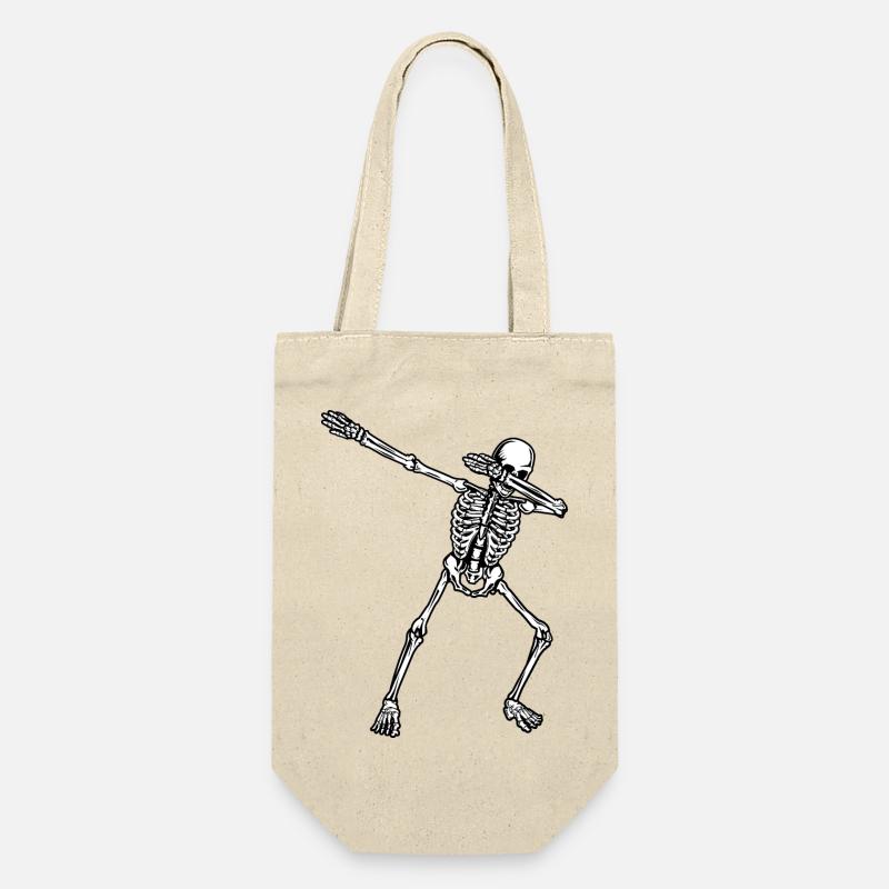Dab Dabbing Skelett Cool Shirt Design Geschenk - Geschenkbeutel für Flaschen - Natur