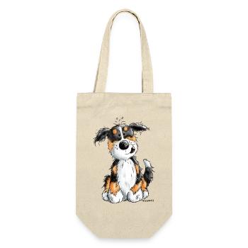 Kleiner Berner Sennenhund - Cartoon - Geschenk - Geschenkbeutel für Flaschen - Natur - Vorne