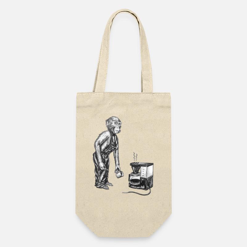 Singe et café - Sac à bouteille - nature