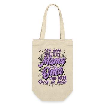Mama Oma - Geschenkbeutel für Flaschen - Natur - Vorne