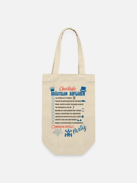 Bräutigam Checkliste - Geschenkbeutel für Flaschen - Natur