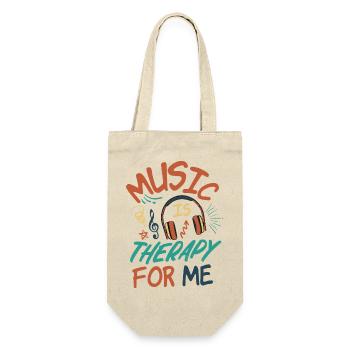 Musik ist Therapie für mich - Geschenkbeutel für Flaschen - Natur - Vorne