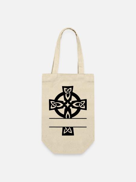 Keltisches Kreuz Monogramm Logo - Geschenkbeutel für Flaschen - Natur