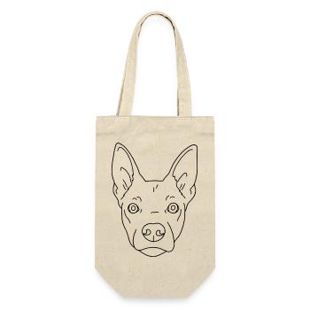 Hund - Geschenkbeutel für Flaschen - Natur - Vorne