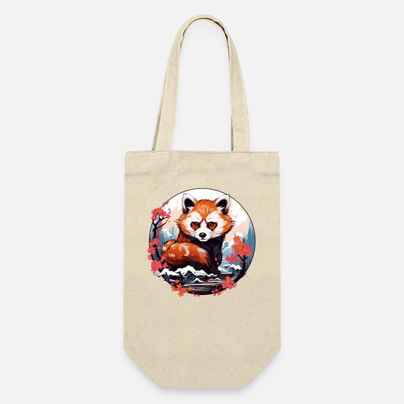 Little Red Panda dans le style anime japonais - Sac à bouteille - nature