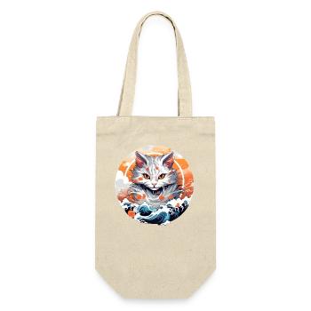 Kater aus dem Meer japanische Katze - Geschenkbeutel für Flaschen - Natur - Vorne