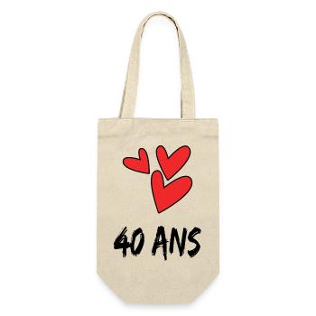 40. 40 ANS. 40e ANNIVERSAIRE. ANNIVERSAIRE 40 ANS. - Sac à bouteille - nature - Devant