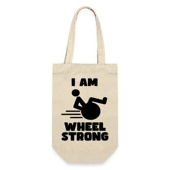 I'm wheel strong. For strong wheelchair users * - Gift Bag for Bottles - nature - Front