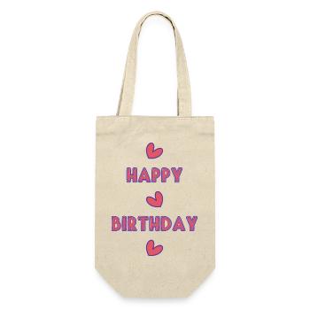 ANNIVERSARY. HAPPY BIRTHDAY. HAPPY BIRTHDAY. - Gift Bag for Bottles - nature - Front