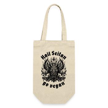 HAIL SEITAN - go vegan - Geschenkbeutel für Flaschen - Natur - Vorne