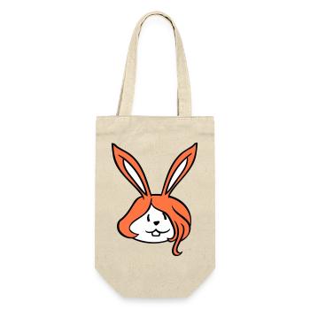 Hase Mädchen Hübsche Frau Häsin Süß lange Haare - Geschenkbeutel für Flaschen - Natur - Vorne