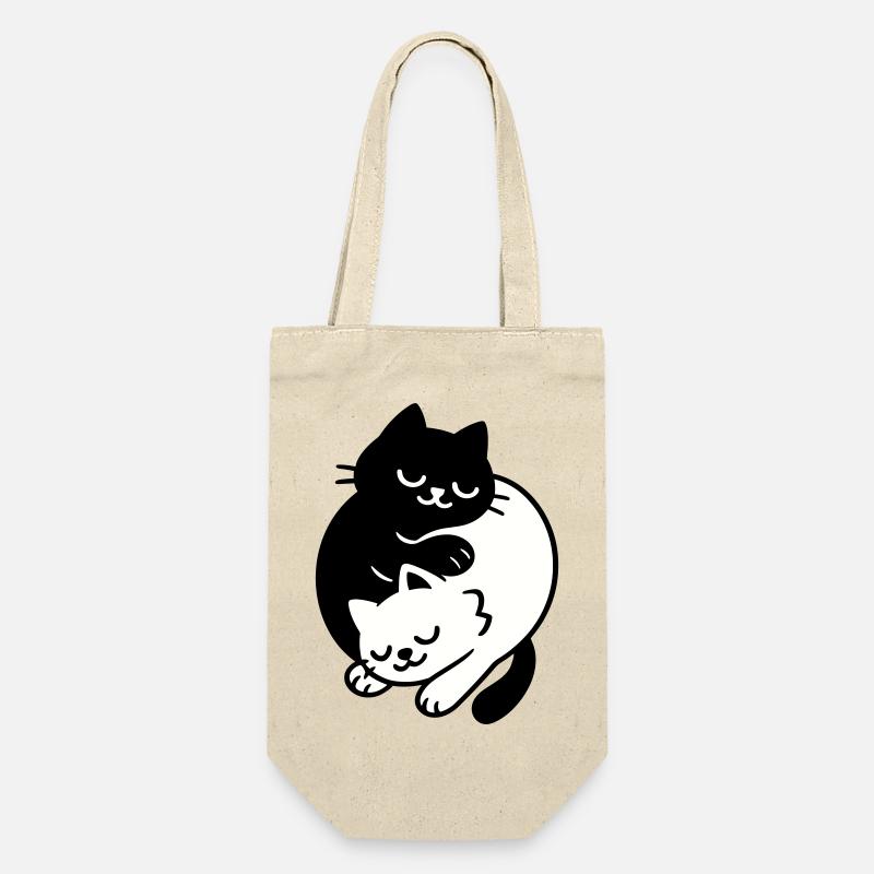 Ying-Yang Cats #2 - Gift Bag for Bottles - nature