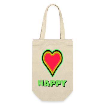 VIBRANT heart graphic with neon framing - Gift Bag for Bottles - nature - Front