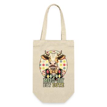 Moo-Dy But Cute Kuh - Geschenkbeutel für Flaschen - Natur - Vorne