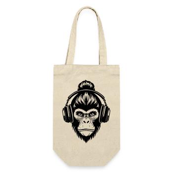 Electric Monkey Head Rave Light Headphone Shirt - Gift Bag for Bottles - nature - Front