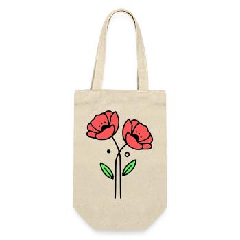 Poppy-Poppies-Minimalist-Line-Art-5 - Gift Bag for Bottles - nature - Front