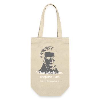 Identity vs Label Kierkegaard Portrait - Gift Bag for Bottles - nature - Front